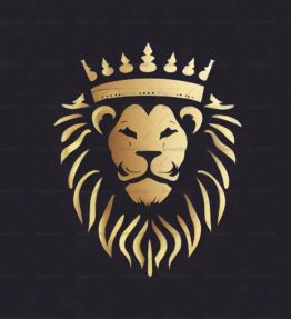 Majestätischer Löwe und Krone